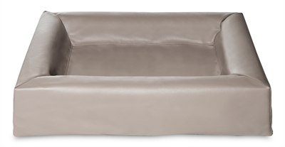 BIA Hondenmand Bia-4 Polyether kern voor gewichtsverdeling en opstaande rand, kunstleer reinigbaar - Taupe - 85x70x15 cm