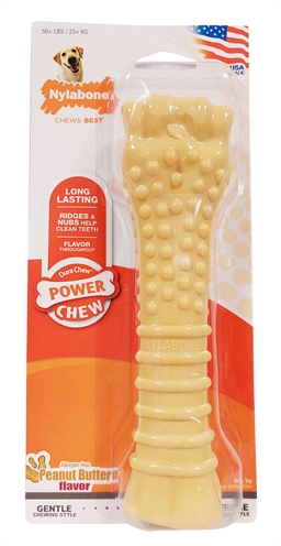 NYLABONE Kauwbot Dura Chew voor harde bijters Pindakaas - Hypoallergeen - Vanaf 23 kg