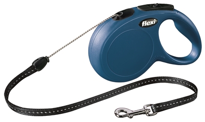 FLEXI Rollijn Classic Cord dubbele remtechniek 8 m bereik - Blauw - S (tot 12 kg)