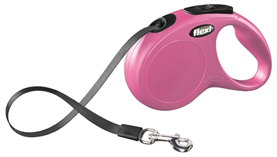 FLEXI Rollijn Classic Tape Dubbele remtechniek 5 m - Roze - Tot 15 kg