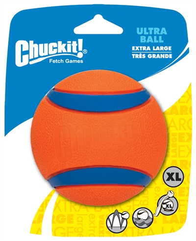 CHUCKIT Rubberbal ULTRA BAL Hoog stuiterend - Drijft op water - Launcher compatibel - Oranje/blauw - XL Ø 9 cm