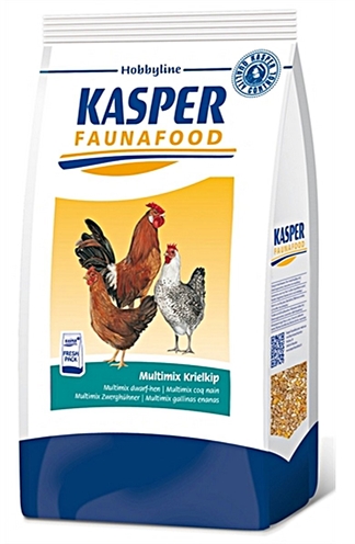 KASPER FAUNAFOOD Voeder Hobbyline Multimix Krielkip Volledig voer met grit & vitaminen - Bruin - 20 kg