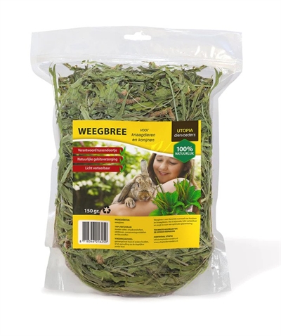 UTOPIA Weegbree Voedingssupplement 100% Weegbree Rijk aan vitamine C, Hoog vezelgehalte, Diarree-remmend - 150 g