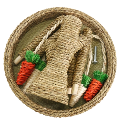 ROSEWOOD Speelboom Wortels voor knaagdieren - Natuurlijk zeegras, kauw- & krabmateriaal, swingeende nepgroenten - 40 cm