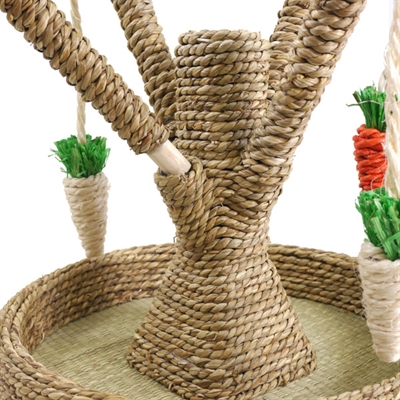 ROSEWOOD Speelboom Wortels voor knaagdieren - Natuurlijk zeegras, kauw- & krabmateriaal, swingeende nepgroenten - 40 cm