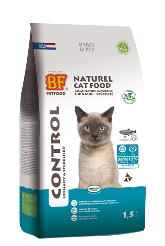 BF Petfood Cat Control Urinary Sterilised dieetvoer kat droog 1,5 kg