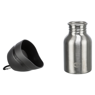 TRIXIE DRINKFLES RVS MET PLASTIC DRINKBAKJE ASSORTI