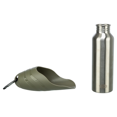 Trixie Bouteille d'eau inox avec abreuvoir en plastique noire