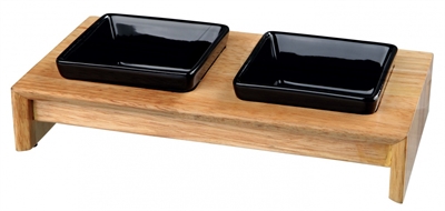 Trixie Voerset keramiek met houten onderstel