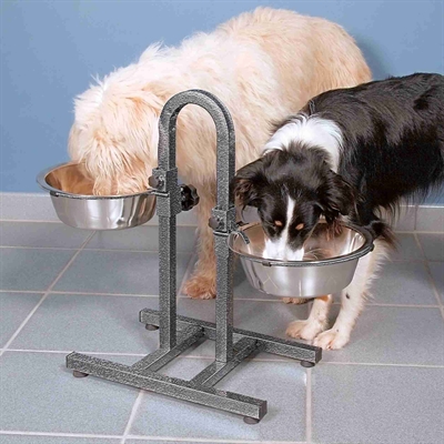 TRIXIE Voerstandaard H Standaard Individueel verstelbaar - Individueel verstelbare H-vorm, 2×2,8 L - Zwart - max 43 cm