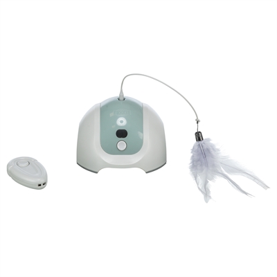 TRIXIE Interactief kattenspeelgoed CATCH ME Afstandsbediening | Onvoorspelbare motor, extra hengel - multicolor - Ø15x21 cm
