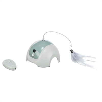TRIXIE Interactief kattenspeelgoed CATCH ME Afstandsbediening | Onvoorspelbare motor, extra hengel - multicolor - Ø15x21 cm