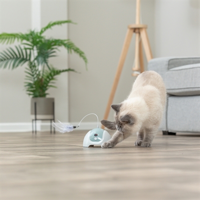 TRIXIE Interactief kattenspeelgoed CATCH ME Afstandsbediening | Onvoorspelbare motor, extra hengel - multicolor - Ø15x21 cm