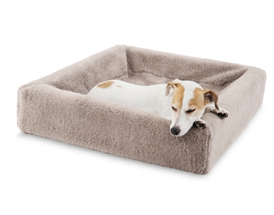 BIA Fleece hoes hondenmand BIA-4 Isolerend, zacht & wasbaar 40°C - Taupe - 85x70x15 cm