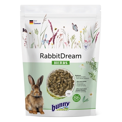 BUNNY NATURE Konijnendroom Herbs konijnenvoer Long-Life receptuur, 3‑vezelmix, kruidenrijk - Kruidenmix - 1,5 kg