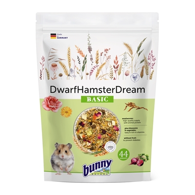 BUNNY NATURE Compleet voer DWERGHAMSTERDROOM BASIC Gebalanceerde Long-Life, oorsprongsgierst, bevordert natuurlijk gedrag - Naturel - 600 g