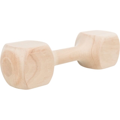 TRIXIE Houten apporteerblok Gehoekt - Stevig, splinterarm - Houtkleurig - 400 gr