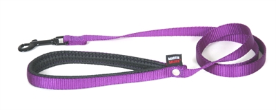 MARTIN Hondenriem Nylon Comfortgrip Musketonhaak - Paars - 1,6x120 cm (S)