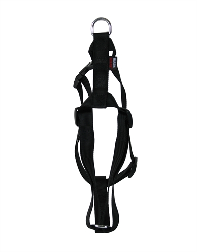 MARTIN Hondentuig BASIC Nylon Stevig met Snelsluiting en Verstelbaar - Zwart - 1x35-50 cm (Maat S)