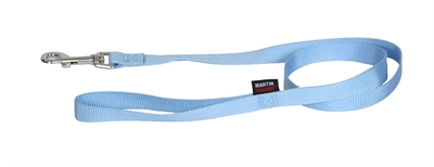 MARTIN Hondenriem Basic Nylon Stevig met musketonhaak - Blauw - 1x120 cm (XS)