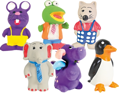 TRIXIE Latex Figuren Assorti Piepend kauwspeelgoed voor kauwen en apport, goed voor tanden - Assorti - 6-9 cm