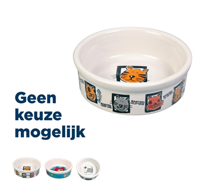 TRIXIE Voerbak kat Keramiek Kattenprint - Assorti - 200 ml