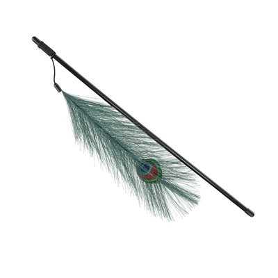 TRIXIE Kattenhengel Pauwenveer Interactief speeltje voor het jachtinstinct - Multicolor - 47 cm