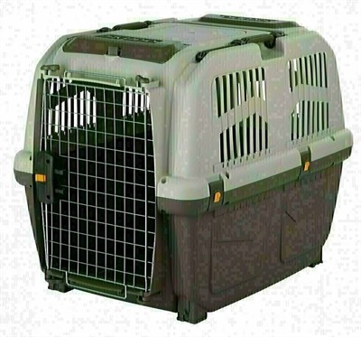 TRIXIE Transportbox SKUDO Airline-goedgekeurd (schroevenset) - Dubbele vergrendeling en click-sluitingen - Taupe/Zand - 105x73x76 cm