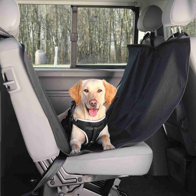 TRIXIE Auto-hondendeken met deurbescherming Anti-slip, beschermt tegen haren & vuil - Zwart - 150x135 cm