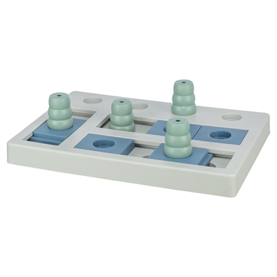 TRIXIE Hondenspel Dog Activity Chess - 4 kegels, gaten & schuiven voor mentale stimulatie, inclusief tipsboekje - Zwart/oranje/rood - 40x27x5 cm