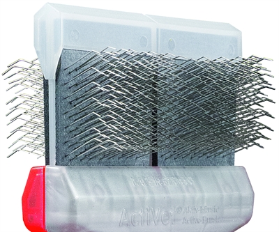 ACTIVET Hondenborstel Mega Undercoater Duo Zapper/Grabber 2-zijdig ontklit & verwijdert onderwol - Rood/Zilver - One-size