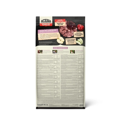 ACANA Hondenvoer Singles Grass-Fed Lamb - 50% grasgevoerd lam, WholePrey verhoudingen, voor gevoelige spijsvertering - 17 kg