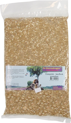 DIERENDROGIST Supplement Fenegriek & Knoflook Ondersteunt Conditie, Weerstand, Spijsvertering - 1 kg