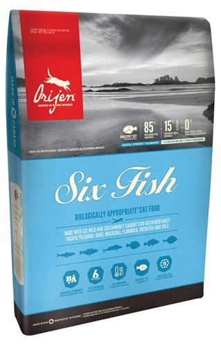 ORIJEN Kattenvoer WholePrey 6 Fish Rijk aan verse hele vis, 42% eiwit & omega-3 - Naturel - 1,8 kg