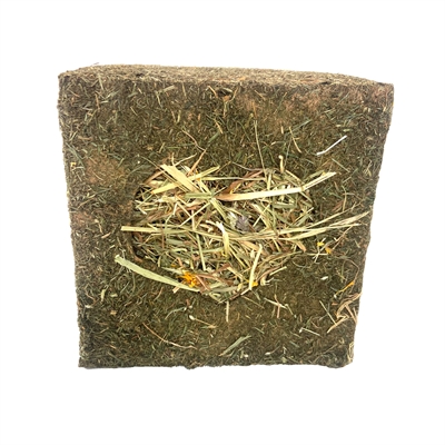 NATURALS Knaagkubus Ik Hou Van Hooi - Gedroogd weidehooi & goudsbloem, Vulbaar - Naturel - 20x20x20 cm