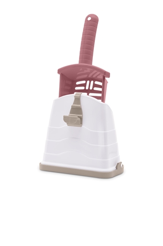 IMAC Kattenbakschep Romeo Effectief filtert grit zonder verlies | Houder met afneembaar opvangbakje - Assorti - 17,5x11x28 cm