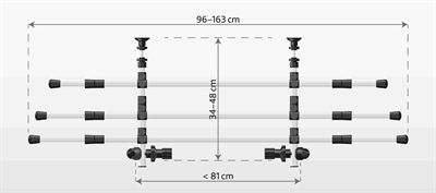 TRIXIE Hondenrek Auto Verstelbaar 3-delig Aluminium Eenvoudige montage - Zilver/Zwart - 96-163x34-48 cm
