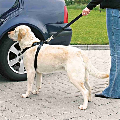 TRIXIE Hondentuig auto inclusief gordel Extra gevoerd en traploos verstelbaar - Zwart - 70-90 cm