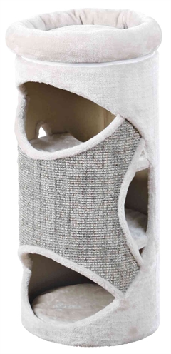 TRIXIE Krabton Gracia Meerdere schuilplaatsen, sisal krabvlakken & afneembare relax-mand - Lichtgrijs/Grijs - 38x38x85 cm