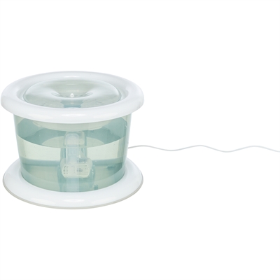 TRIXIE Drinkfontein Bubble Stream Circulerend zuurstofrijk water, actief koolfilter +2 reservefilters, stille USB-pomp - Blauw/wit - 3 L