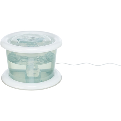TRIXIE Drinkfontein Bubble Stream Circulerend zuurstofrijk water, actief koolfilter +2 reservefilters, stille USB-pomp - Blauw/wit - 3 L