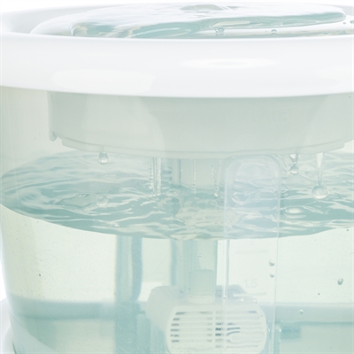 TRIXIE Drinkfontein Bubble Stream Circulerend zuurstofrijk water, actief koolfilter +2 reservefilters, stille USB-pomp - Blauw/wit - 3 L