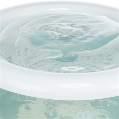 TRIXIE Drinkfontein Bubble Stream Circulerend zuurstofrijk water, actief koolfilter +2 reservefilters, stille USB-pomp - Blauw/wit - 3 L