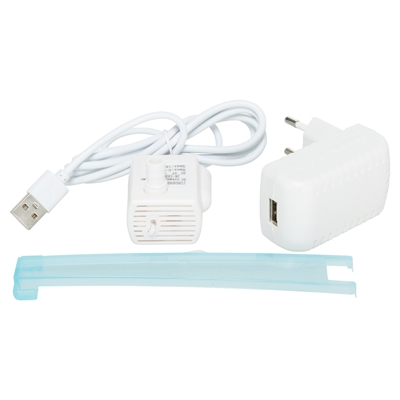TRIXIE Drinkfontein Bubble Stream Circulerend zuurstofrijk water, actief koolfilter +2 reservefilters, stille USB-pomp - Blauw/wit - 3 L