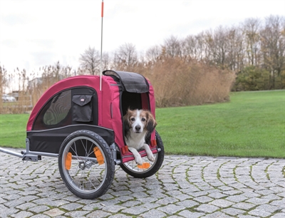 TRIXIE Hondenfietskar 75x63x68 cm Metalen frame, goede ventilatie & snelklik wielen - Zwart/Rood - Max 22 kg