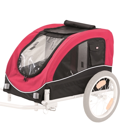 TRIXIE Hondenfietskar 75x63x68 cm Metalen frame, goede ventilatie & snelklik wielen - Zwart/Rood - Max 22 kg