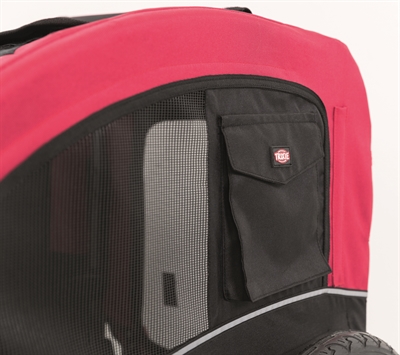 TRIXIE Hondenfietskar 75x63x68 cm Metalen frame, goede ventilatie & snelklik wielen - Zwart/Rood - Max 22 kg