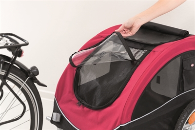 TRIXIE Hondenfietskar 75x63x68 cm Metalen frame, goede ventilatie & snelklik wielen - Zwart/Rood - Max 22 kg