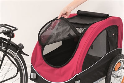 TRIXIE Hondenfietskar 75x63x68 cm Metalen frame, goede ventilatie & snelklik wielen - Zwart/Rood - Max 22 kg