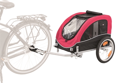 TRIXIE Hondenfietskar 75x63x68 cm Metalen frame, goede ventilatie & snelklik wielen - Zwart/Rood - Max 22 kg